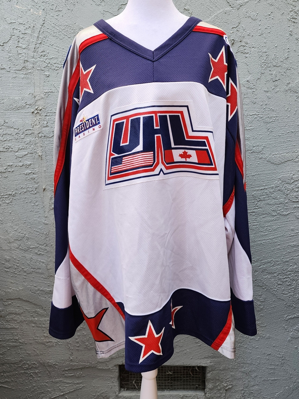 Vintage 1999 UHL All Star Game Hockey Jersey President Casino Quad Cities XL 54